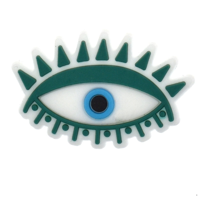 Oval Aqua with lashes Evil Eye 458-05 Shoe Charm