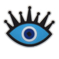 Oval blue/blue with eye lashes Evil Eye 458-06 Shoe Charm