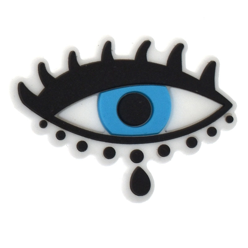 Oval black/blue with eye lashes Evil Eye 458-07 Shoe Charm