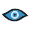 Stylized oval blue/blue Evil Eye 458-09 Shoe Charm