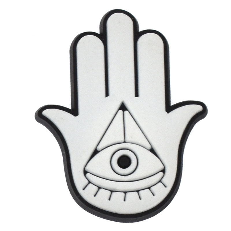White Hamsa hand Evil Eye 458-12 Shoe Charm