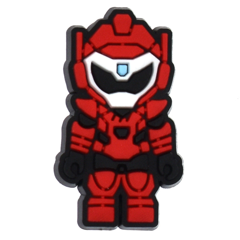 Red Robot Warrior Collectible Shoe Decoration Charm 467-05 Shoe Charm