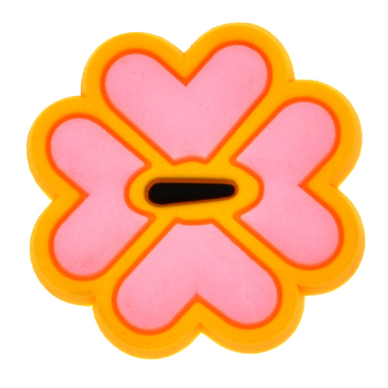 Pink heart petal flower Playful PVC Clog Decoration 495-06 Shoe Charm