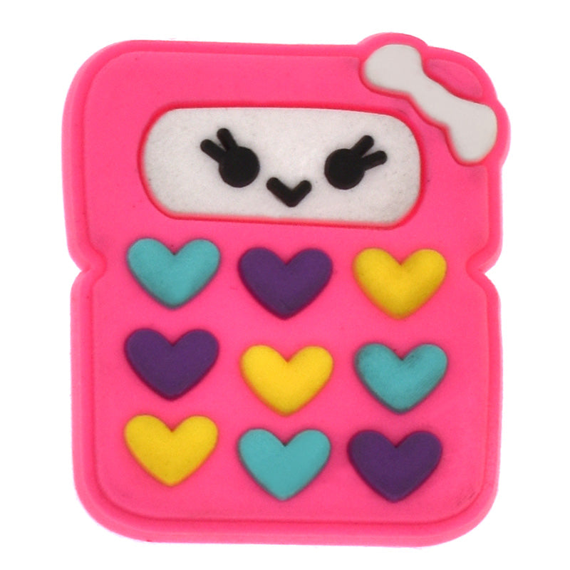 Happy heart pocket calculator Collectible PVC Decoration Charm 498-09 Shoe Charm