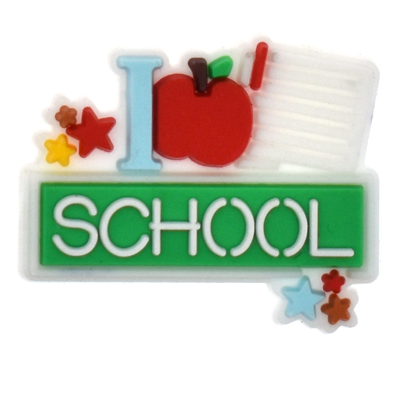 I LOVE SCHOOL apple sign logo Original PVC Clog Charm 498-14 Shoe Charm