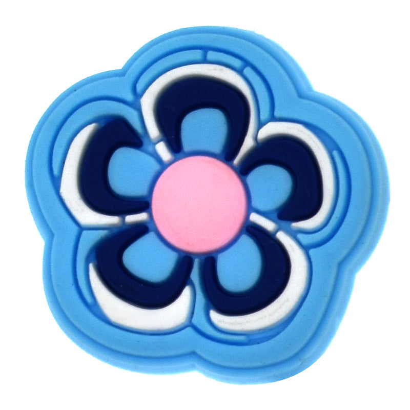 Blue Daisey with pink spot Cute PVC Charm Accessory 499-04 Shoe Charm