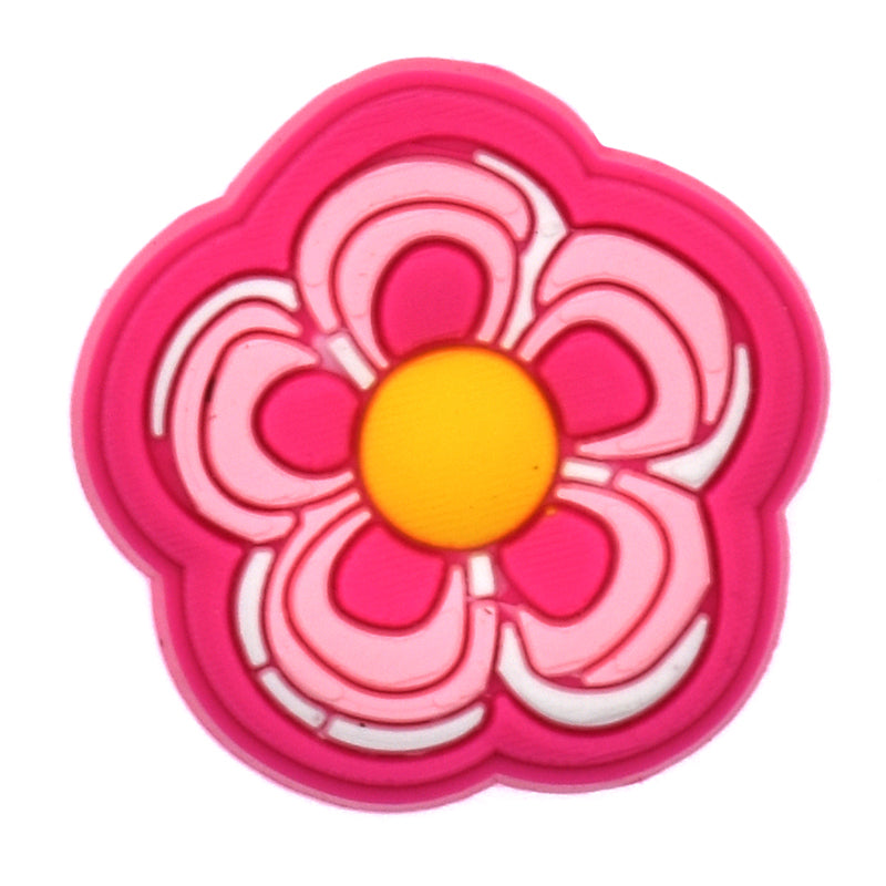 Pink Daisey with yellow spot Novelty Shoe Decoration Charm 499-05 Shoe Charm