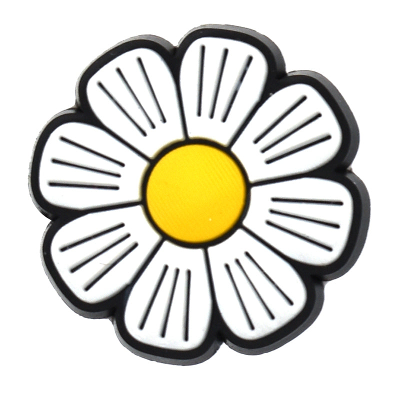 White square end daisey Trendy PVC Clog Charm 499-08 Shoe Charm