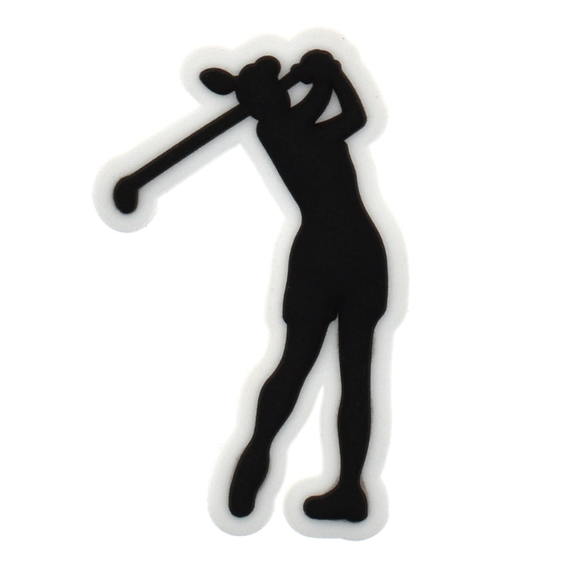 Lady tee off silhouette Golf  500-09 Shoe Charm