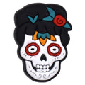 Mexican black hair skull 53-87 Shoe Charm