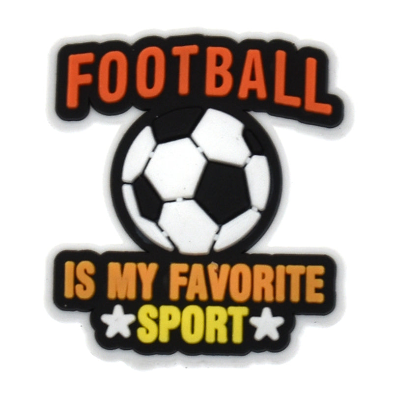 FOOTBALL IS MY FAVOURITE SPORT sign logo Football 534-10 Shoe Charm