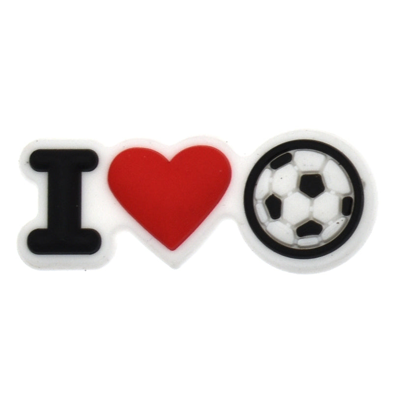 I LOVE FOOTBALL sign logo Football 534-13 Shoe Charm