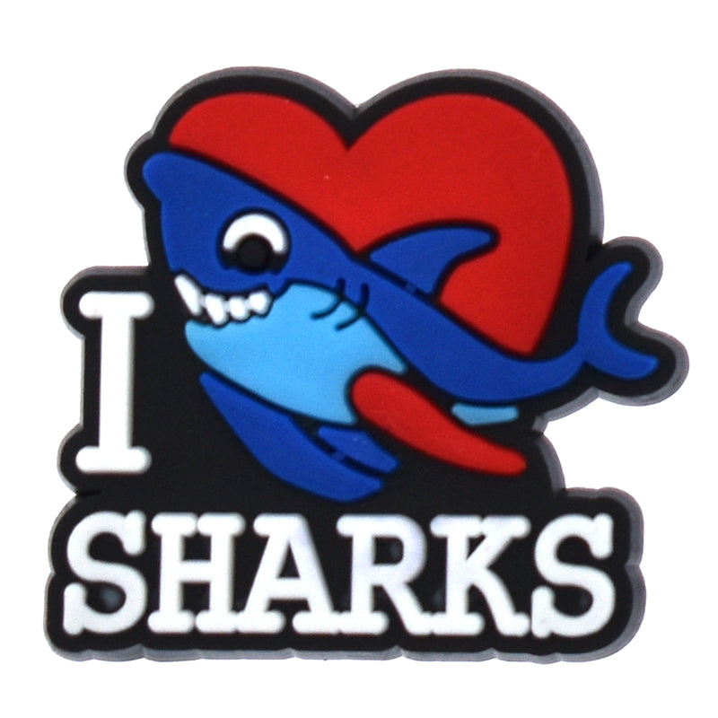 I LOVE SHARKS badge logo Sharks 542-07 Shoe Charm