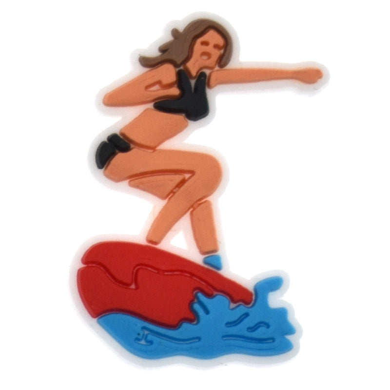 Girl on a wave Surfing 555-06 Shoe Charm