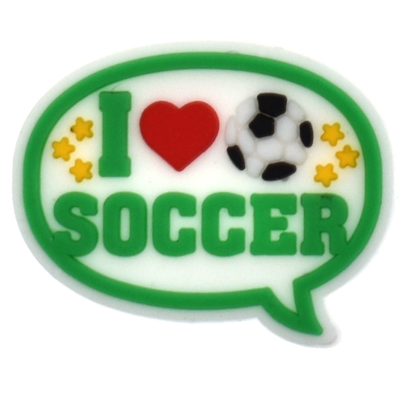 I LOVE SOCCER speech bubble Football 583-06 Shoe Charm