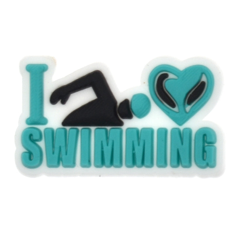I love SWIMMING sign logo Swimming 585-08 Shoe Charm