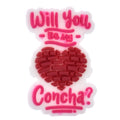 Shoe Charm -  'Will you be my Concha heart' strawberry sign logo CONCHA SWEETBREAD 675-13