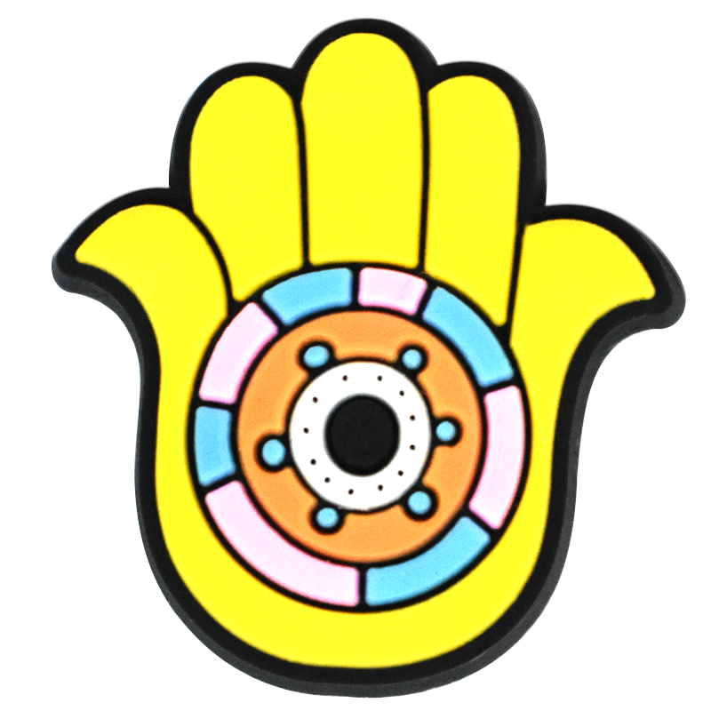 Yellow Hamas hand Evil Eye 796-01 Shoe Charm
