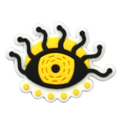 Oval black/yellow spider legs Evil Eye 796-03 Shoe Charm
