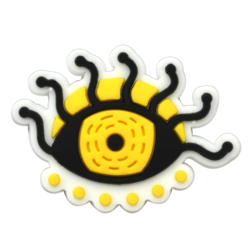 Oval black/yellow spider legs Evil Eye 796-03 Shoe Charm
