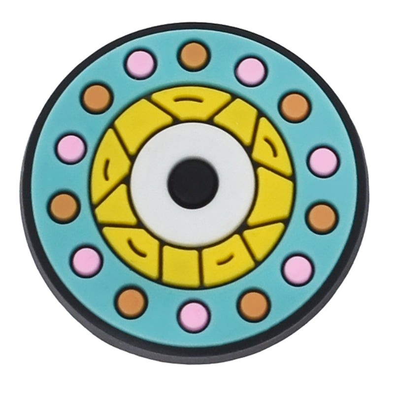 Round Aqua/yellow black spot Evil Eye 796-05 Shoe Charm