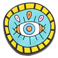 Round yellow/aqua Evil Eye 796-14 Shoe Charm
