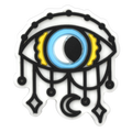 Stylized black/blue Arabian Evil Eye 796-16 Shoe Charm