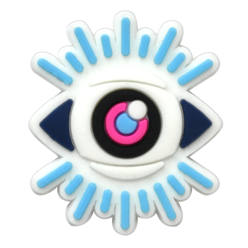 Oval black/pink with lashes Evil Eye 796-24 Shoe Charm