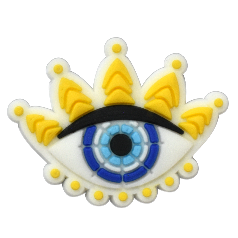 Oval yellow/sky wit hcones Evil Eye 796-25 Shoe Charm