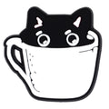 Black cat in a cup 820-07 Shoe Charm