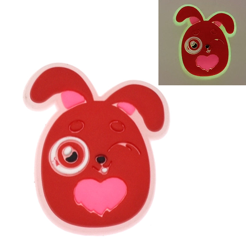 Red Wink Bunny Glow in the dark\n  GL330-01 Shoe Charm