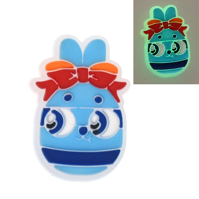 Blue Bow Bunny Glow in the dark\n  GL330-02 Shoe Charm