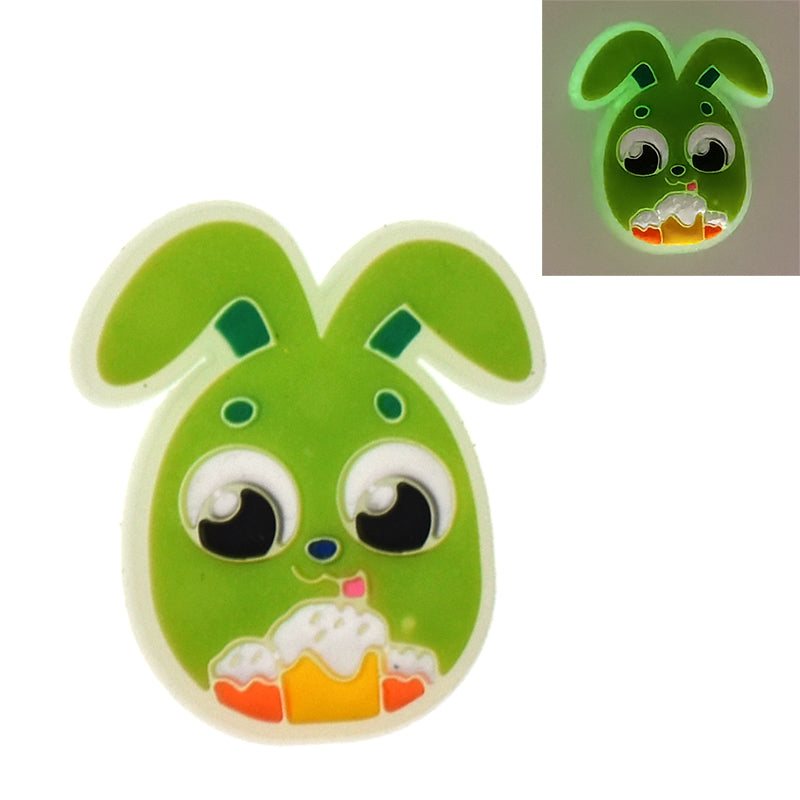 Green Snack Bunny Glow in the\n  dark GL330-03 Shoe Charm