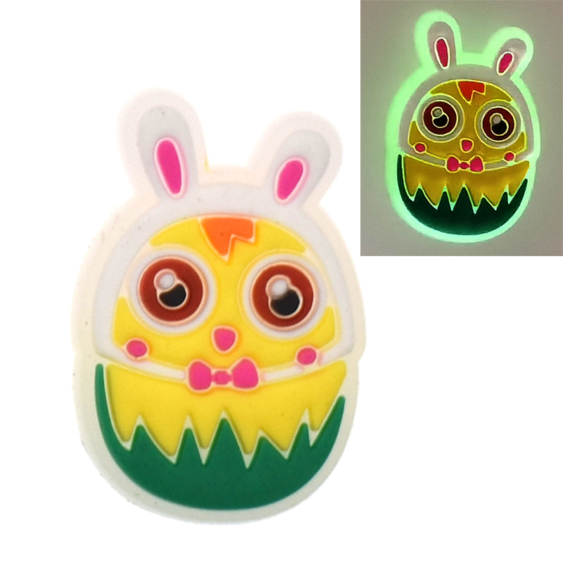 Yellow Chick Bunny Glow in the\n  dark GL330-05 Shoe Charm