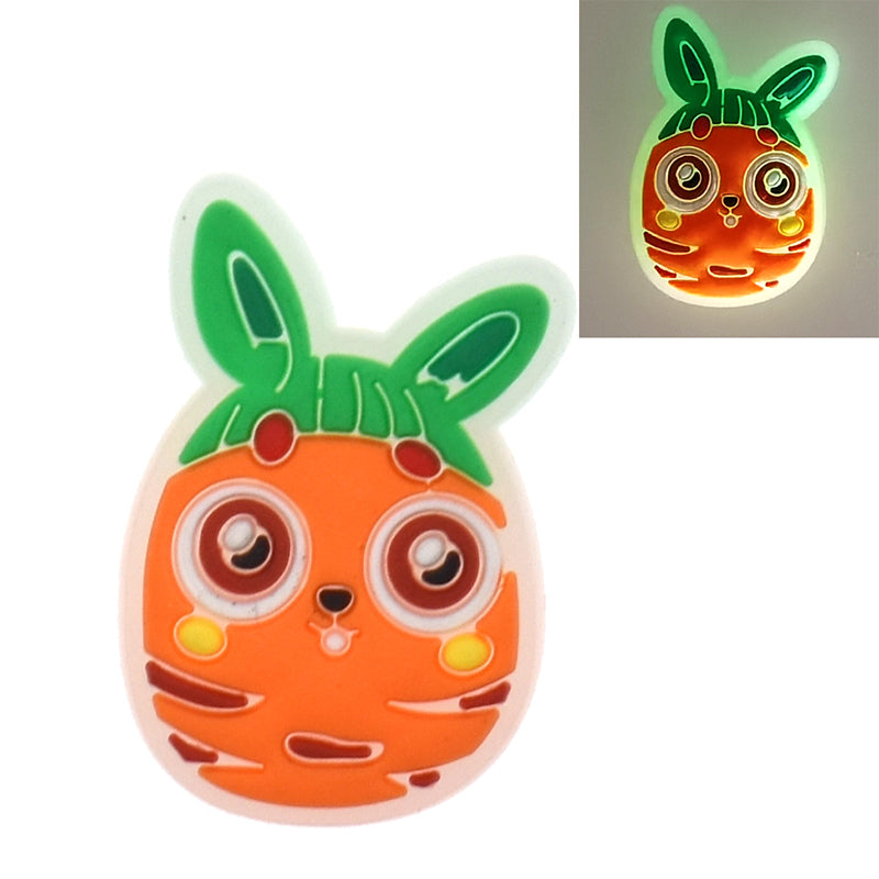 Orange Carrot Bunny Glow in the\n  dark GL330-06 Shoe Charm
