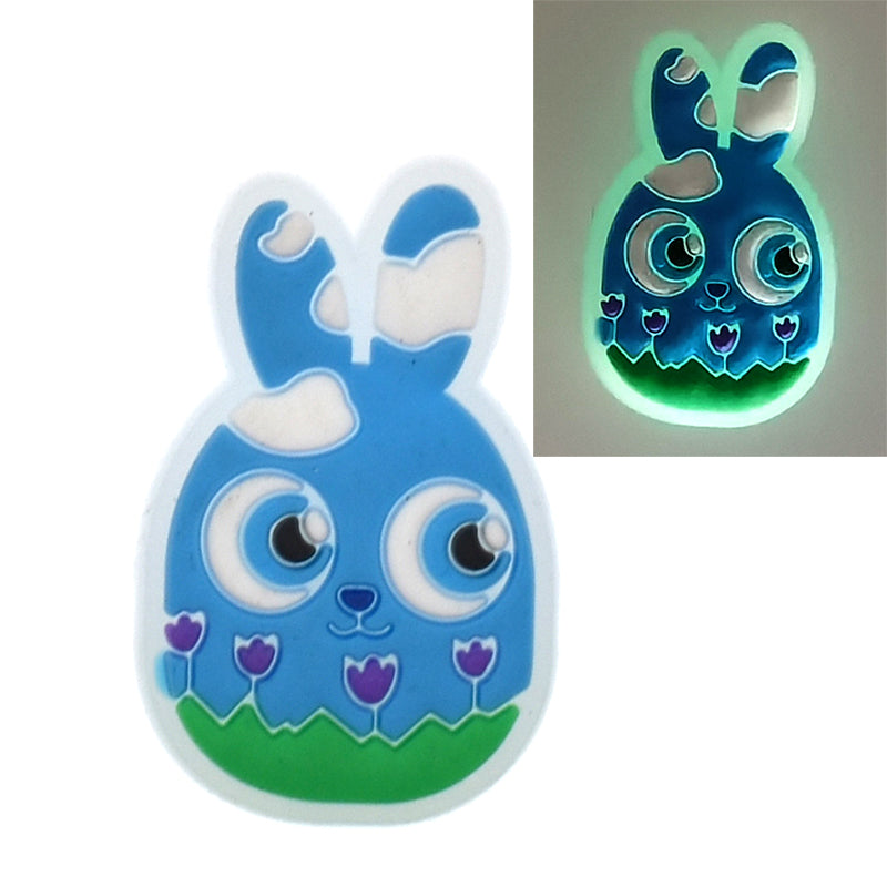 Blue Tulip Bunny Glow in the\n  dark GL330-07 Shoe Charm