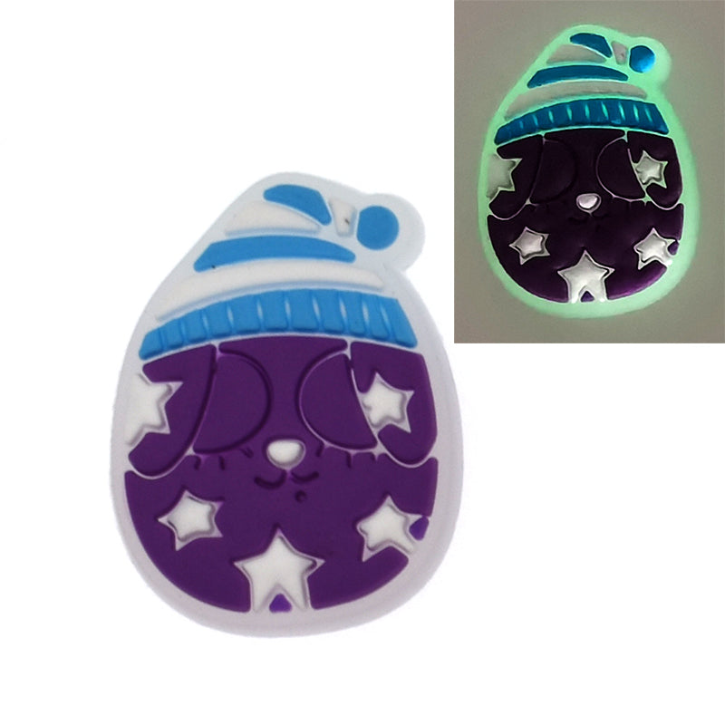 Purple Sleepy Star Bunny Glow\n  in the dark GL330-10 Shoe Charm