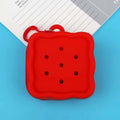 Bag purse for shoe charms - Red with zip & baghook 7 holes - Shoe Charm