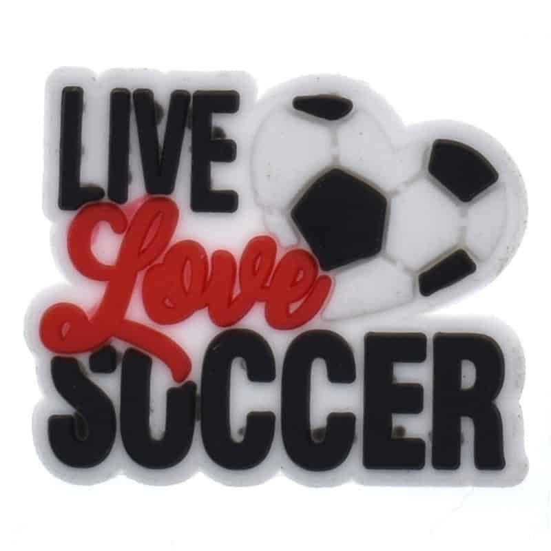 Live love Soccer Shoe Charm for Clog Style Shoes - Classic Sports Gift Idea image 0
