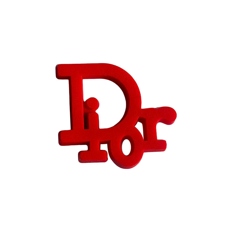 Dior French Luxury stylised logo red 087-15 Shoe Charm