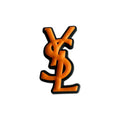 YSL Yves Saint Laurent French Luxury stylized logo orange 087-165 Shoe Charm