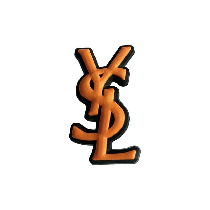 YSL Yves Saint Laurent French Luxury stylized logo orange 087-165 Shoe Charm