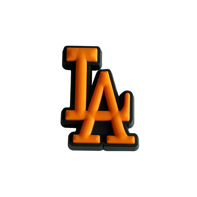 LA stylised logo orange on black 087-56 Shoe Charm