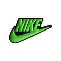 NIKE Swoosh logo green on black  087-154 Shoe Charm