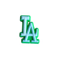 LA stylised logo white on green 087-158 Shoe Charm