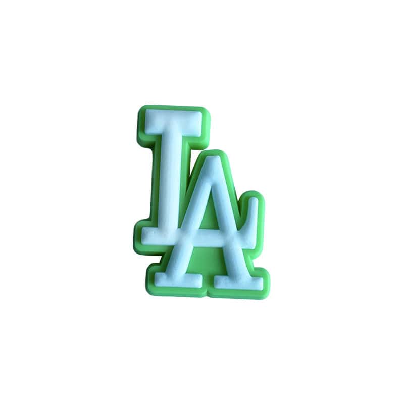 LA stylised logo white on green 087-158 Shoe Charm