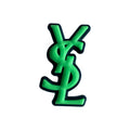 YSL Yves Saint Laurent French Luxury stylized logo green MQ087-159 Shoe Charm