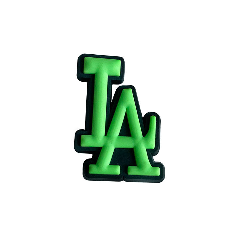 LA stylised logo green on black 087-142 Shoe Charm