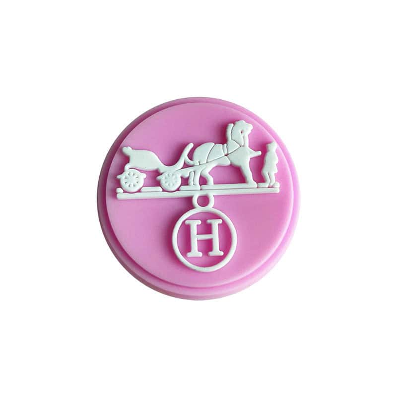 HERMES round badge pink 087-34 Shoe Charm