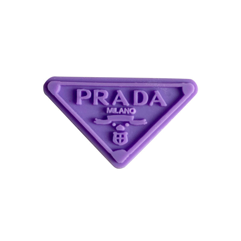 Prada triplate stylised badge logo purple on purple MQ087-104 Shoe Charm